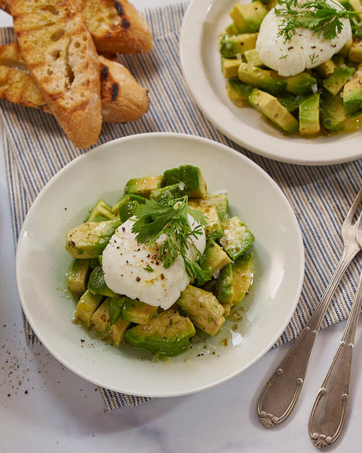Checkout Avocado, Lime Oil & Poached Egg with Olive Oil