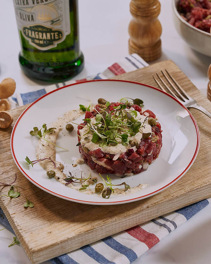 Steak Tartar with Wild Mushroom Recipe & Olive Oil